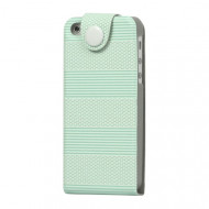 Кожаный чехол-подставка (флип) на магнитной застежке для Apple iPhone 5/5S/SE Бирюзовый