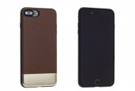 Кожаная накладка с металлической вставкой ROCK Elite Series для Apple iPhone 7 plus (5.5") Коричневый / Brown