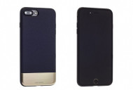 Кожаная накладка с металлической вставкой ROCK Elite Series для Apple iPhone 7 plus (5.5") Синий / Blue