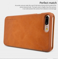 Кожаный чехол (книжка) Nillkin Qin Series для Apple iPhone 7 plus (5.5") Коричневый