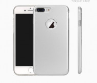 Ультратонкий TPU чехол c металлическими вставками YED для Apple iPhone 7 plus (5.5") Серебряный