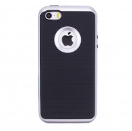 TPU+PC чехол MOTOMO (Logo) для Apple iPhone 5/5S/SE Серебряный