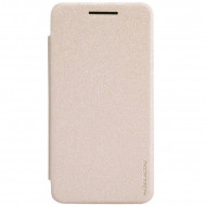 Кожаный чехол (книжка) Nillkin Sparkle Series для Asus Zenfone 4 (A400CG) Золотой