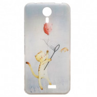 TPU чехол с акварельной картинкой для Blackview BV2000 / BV2000s Кошка на рыбалке