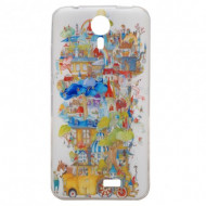 TPU чехол с акварельной картинкой для Blackview BV2000 / BV2000s Цветные дома