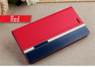 Чехол (книжка) с TPU креплением Stripe series для Doogee Y300/Y300 Pro Красный / Черный