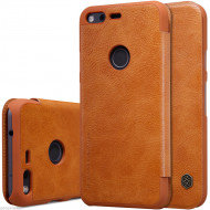 Кожаный чехол (книжка) Nillkin Qin Series для Google Pixel Коричневый