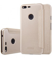 Кожаный чехол (книжка) Nillkin Sparkle Series для Google Pixel Золотой