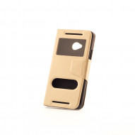 Чехол (книжка) с TPU креплением для HTC One DUAL/802d Золотой