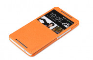 Кожаный чехол (книжка) ROCK Excel series для HTC One MAX Оранжевый / Orange