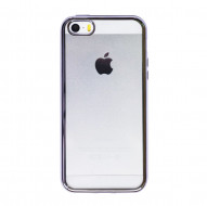 Прозрачный силиконовый чехол для Apple iPhone 5/5S/SE с глянцевой окантовкой Серый
