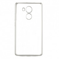 Прозрачный силиконовый чехол для Huawei Ascend Mate 7 с глянцевой окантовкой Серебряный