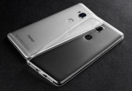 Тонкий прозрачный силиконовый чехол Msvii для Huawei Honor 5X / GR5 с заглушкой +стекло Бесцветный