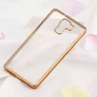 Прозрачный силиконовый чехол для Huawei Honor 7 с глянцевой окантовкой Золотой