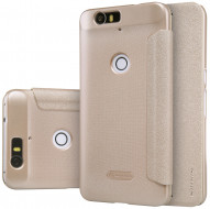 Кожаный чехол (книжка) Nillkin Sparkle Series для Huawei Nexus 6P Золотой