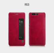 Кожаный чехол (книжка) Nillkin Qin Series для Huawei P10 Красный