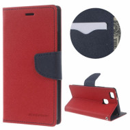 Чехол (книжка) Mercury Fancy Diary series для Huawei P9 Lite Красный / Синий
