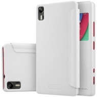 Кожаный чехол (книжка) Nillkin Sparkle Series для Lenovo Vibe Shot Z90 Белый