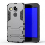 Ударопрочный чехол-подставка Transformer для LG Google Nexus 5x с мощной защитой корпуса Металл / Gun Metal