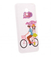TPU чехол Cute Print для Meizu M3 / M3 mini / M3s Pair on bike