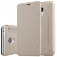 Кожаный чехол (книжка) Nillkin Sparkle Series для Meizu M3 / M3 mini / M3s Золотой