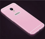 Металлический бампер с акриловой вставкой для Meizu M3 / M3 mini / M3s Розовый