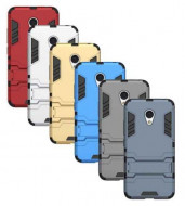 Ударопрочный чехол-подставка Transformer для Meizu M3 / M3 mini / M3s с мощной защитой корпуса Серебряный / Satin Silver