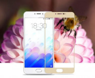 Защитное стекло 3D CP+ на весь экран (цветное) для Meizu M3 Note Золотой