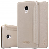 Кожаный чехол (книжка) Nillkin Sparkle Series для Meizu M5 Золотой
