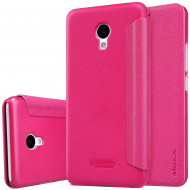 Кожаный чехол (книжка) Nillkin Sparkle Series для Meizu M5 Розовый
