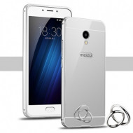 Металлический бампер с акриловой вставкой с зеркальным покрытием для Meizu M5 Note Серебряный