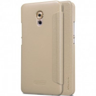 Кожаный чехол (книжка) Nillkin Sparkle Series для Meizu Pro 6 Plus Золотой