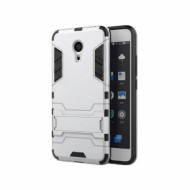 Ударопрочный чехол-подставка Transformer для Meizu Pro 6 Plus с мощной защитой корпуса Серебряный / Satin Silver