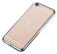 Прозрачный силиконовый чехол для Meizu U10 с глянцевой окантовкой Серебряный