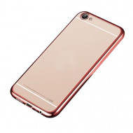 Прозрачный силиконовый чехол для Meizu U20 с глянцевой окантовкой Розовый