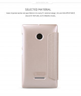 Кожаный чехол (книжка) Nillkin Sparkle Series для Microsoft Lumia 532 Dual Sim  Золотой