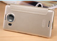 Кожаный чехол (книжка) Nillkin Sparkle Series для Microsoft lumia 950 XL Золотой