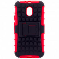 Противоударный двухслойный чехол Shield для Motorola Moto G (3rd Gen.) (XT1550) с подставкой Красный