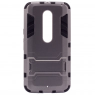 Ударопрочный чехол-подставка Transformer для Motorola Moto X Style (XT1572) с мощной защитой корпуса Металл / Gun Metal