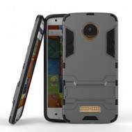 Ударопрочный чехол-подставка Transformer для Motorola Moto Z (XT1650) с мощной защитой корпуса Металл / Gun Metal