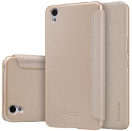 Кожаный чехол (книжка) Nillkin Sparkle Series для OnePlus X Золотой