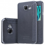 Кожаный чехол (книжка) Nillkin Sparkle Series для Samsung A310F Galaxy A3 (2016) Черный