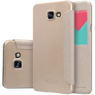 Кожаный чехол (книжка) Nillkin Sparkle Series для Samsung A510F Galaxy A5 (2016) Золотой