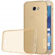TPU чехол Nillkin Nature Series для Samsung A720 Galaxy A7 (2017) Золотой (прозрачный)