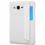 Кожаный чехол (книжка) Nillkin Sparkle Series для Samsung G532F Galaxy J2 Prime (2016) Белый