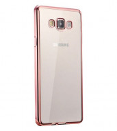 Прозрачный силиконовый чехол для Samsung G532F Galaxy J2 Prime (2016) с глянцевой окантовкой Розовый