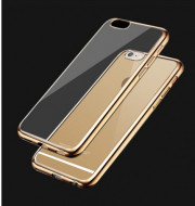 Прозрачный силиконовый чехол для Apple iPhone 6/6s (4.7") с глянцевой окантовкой Золотой