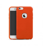 Силиконовая накладка iPaky с имитацией кожи для Apple iPhone 6/6s (4.7") Оранжевый