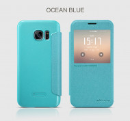 Кожаный чехол (книжка) Nillkin Sparkle Series для Samsung G930F Galaxy S7 Бирюзовый