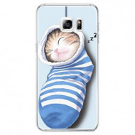 Тонкий силиконовый чехол с принтом "Милые котята" для Samsung G930F Galaxy S7 Котенок в носке